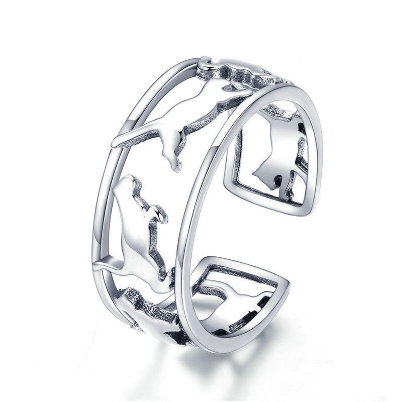 Bague Chat mouvement Argent – Image 3
